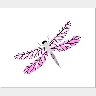 Colorful Hand Drawn Dragonfly, Nature, Spring Design Posters and Art